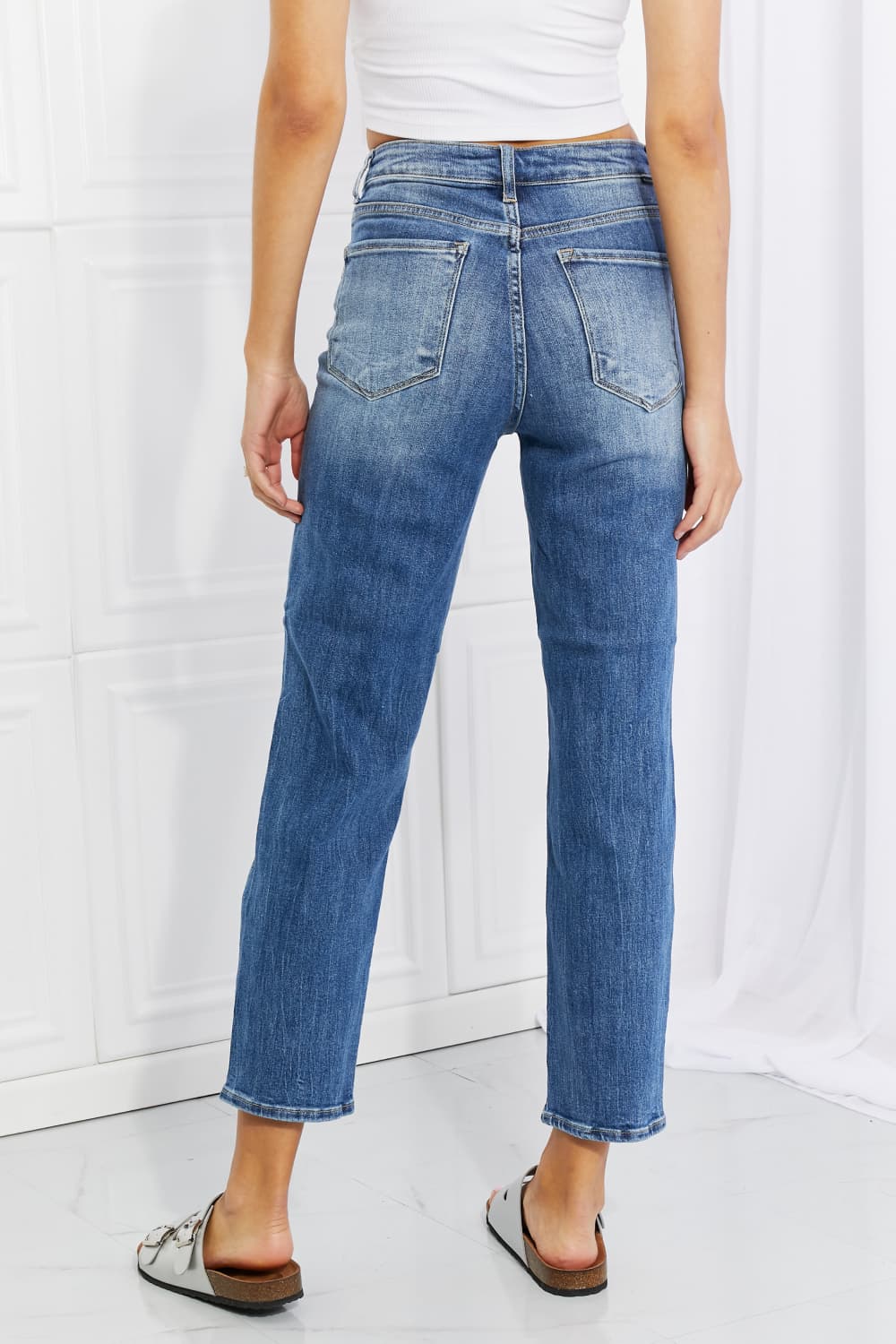 RISEN Full Size Emily High Rise Relaxed Jeans-Mope's Closet