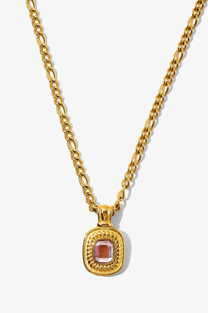 18K Gold Plated Inlaid Rhinestone Pendant Necklace-Mope's Closet