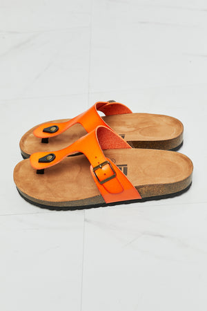 MMShoes Drift Away T-Strap Flip-Flop in Orange-Mope's Closet