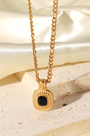 18K Gold Plated Inlaid Rhinestone Pendant Necklace-Mope's Closet