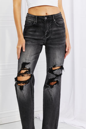 RISEN Full Size Lois Distressed Loose Fit Jeans-Mope's Closet