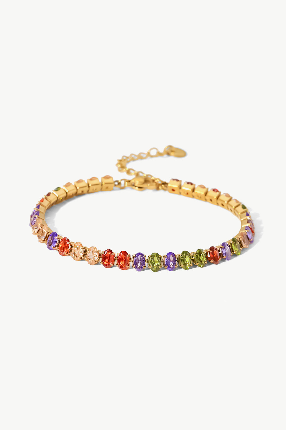 18K Gold Plated Multicolored Zircon Bracelet-Mope's Closet