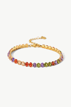 18K Gold Plated Multicolored Zircon Bracelet-Mope's Closet