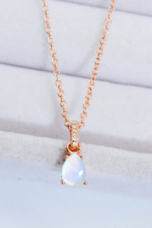 Moonstone Teardrop Pendant Necklace-Mope's Closet