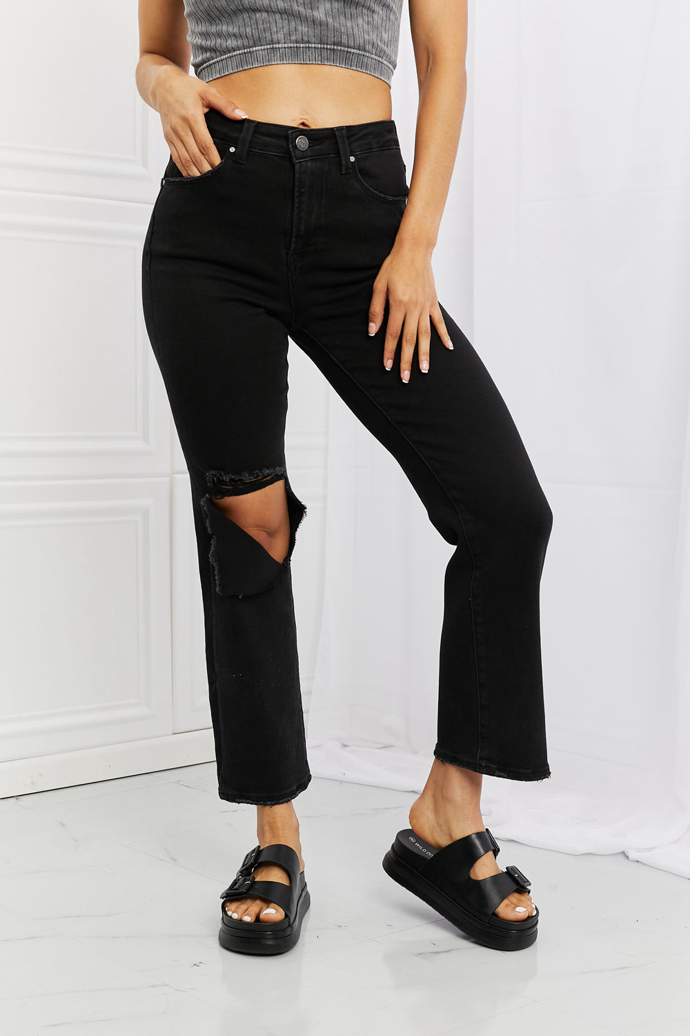 RISEN Full Size Yasmin Relaxed Distressed Jeans-Mope's Closet