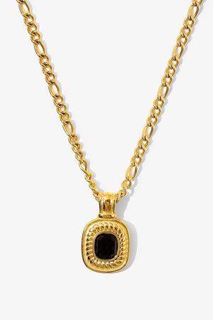 18K Gold Plated Inlaid Rhinestone Pendant Necklace-Mope's Closet