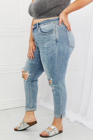 Judy Blue Malia Full Size Mid Rise Boyfriend Jeans-Mope's Closet