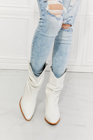 MMShoes Better in Texas Scrunch Cowboy Boots in White-Mope's Closet