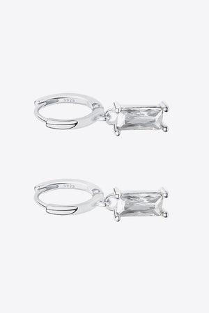 Retro 925 Sterling Silver Cubic Zirconia Drop Earrings-Mope's Closet