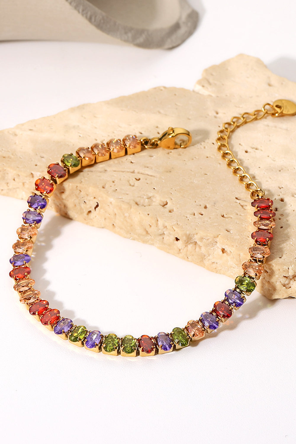 18K Gold Plated Multicolored Zircon Bracelet-Mope's Closet