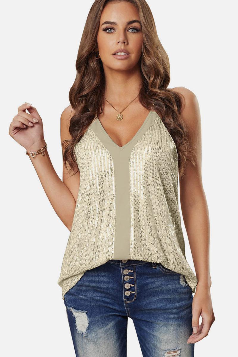 Sequin Racerback Tank-Mope's Closet