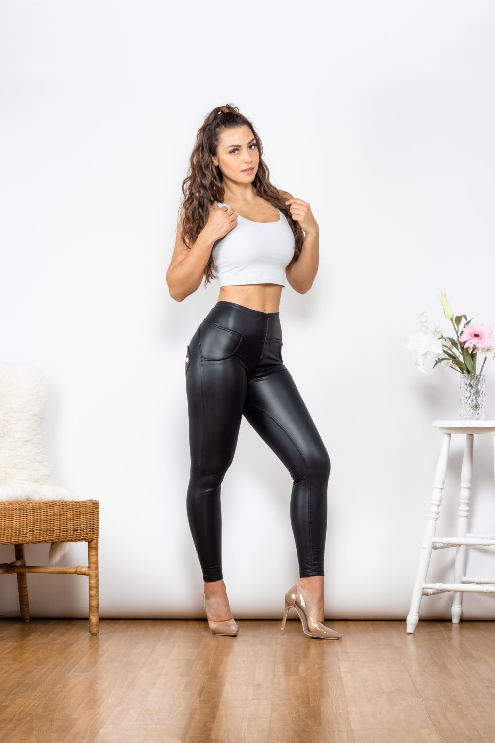 Full Size PU Leather Zip Detail Leggings-Mope's Closet