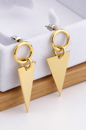 Stainless Steel Triangle Dangle Earrings-Mope's Closet