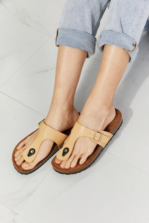 MMShoes Drift Away T-Strap Flip-Flop in Sand-Mope's Closet