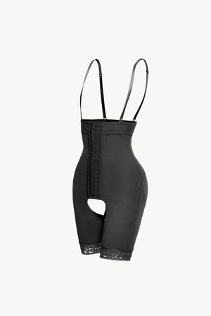 Full Size Hook-and-Eye Lace Trim Shaping Bodysuit-Mope's Closet