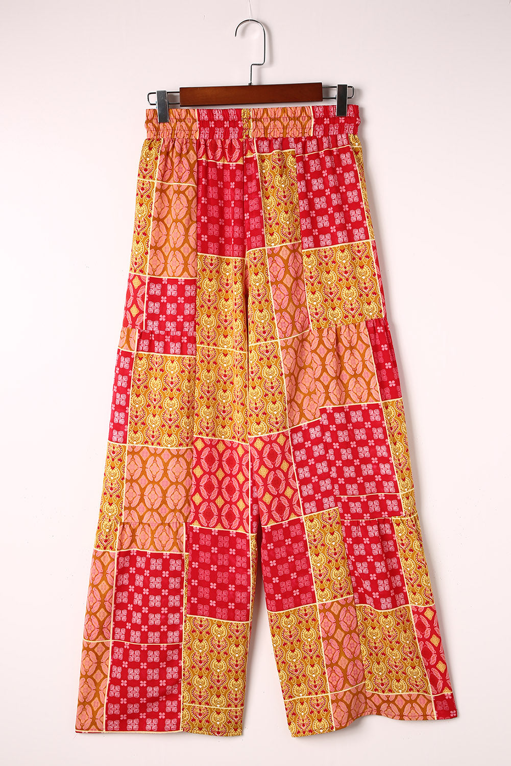 Bohemian Patchwork Drawstring Wide Leg Pants-Mope's Closet