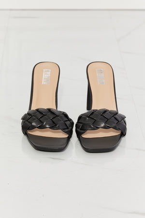 MMShoes Top of the World Braided Block Heel Sandals in Black-Mope's Closet