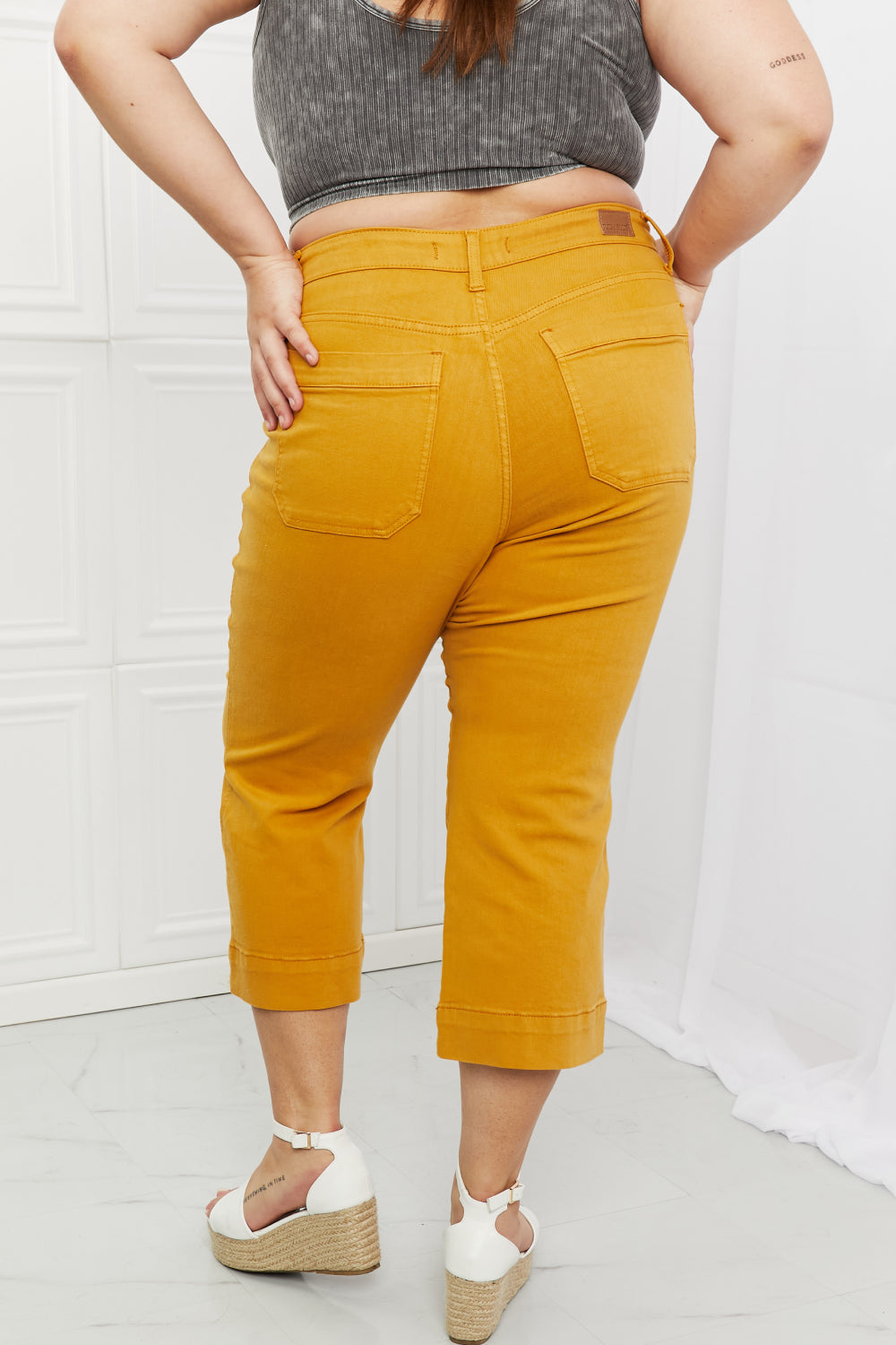 Judy Blue Jayza Full Size Straight Leg Cropped Jeans-Mope's Closet