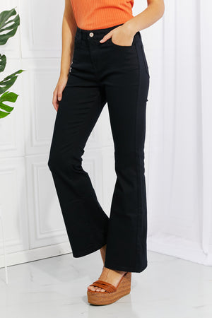 Zenana Clementine Full Size High-Rise Bootcut Jeans in Black-Mope's Closet