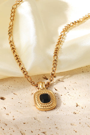 18K Gold Plated Inlaid Rhinestone Pendant Necklace-Mope's Closet