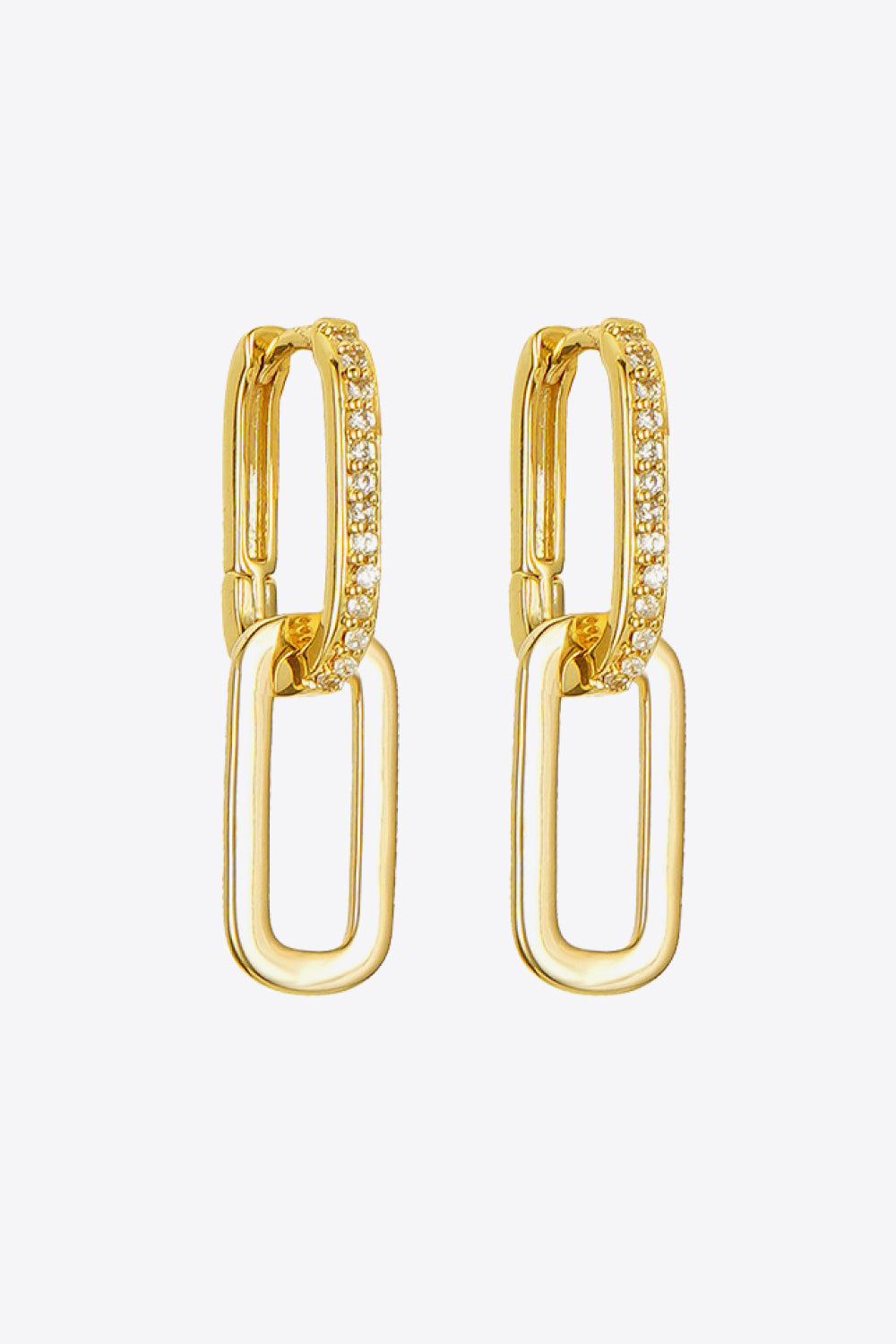 Cubic Zirconia Link Earrings-Mope's Closet