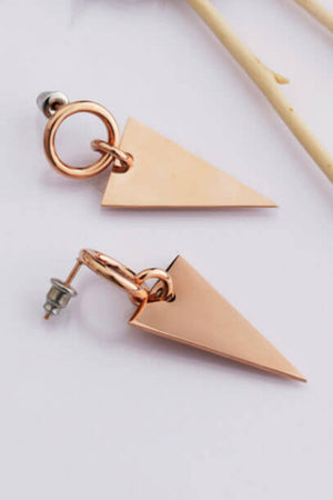 Stainless Steel Triangle Dangle Earrings-Mope's Closet