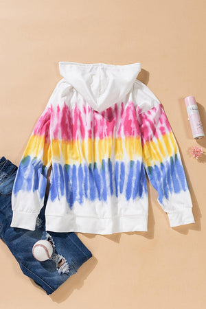 Tie-Dye Drawstring Pullover Hoodie-Mope's Closet