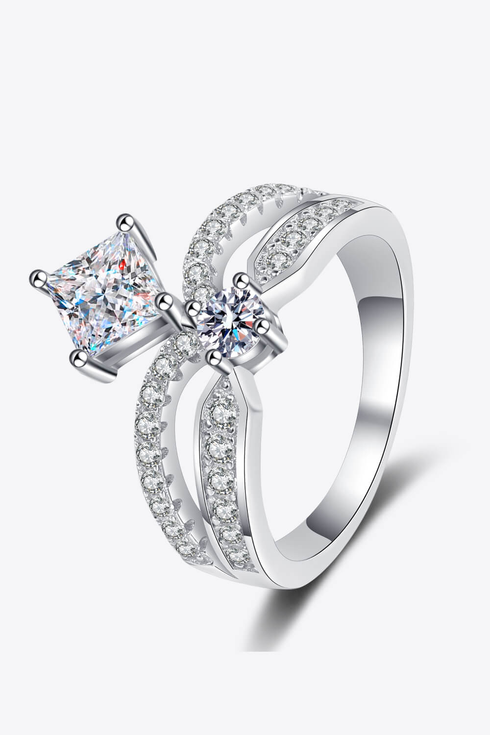 925 Sterling Silver Moissanite Crown Ring-Mope's Closet