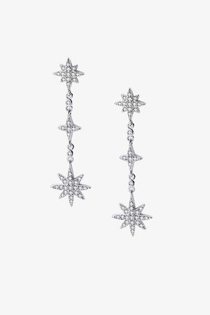 Cubic Zirconia Star Drop Earrings-Mope's Closet