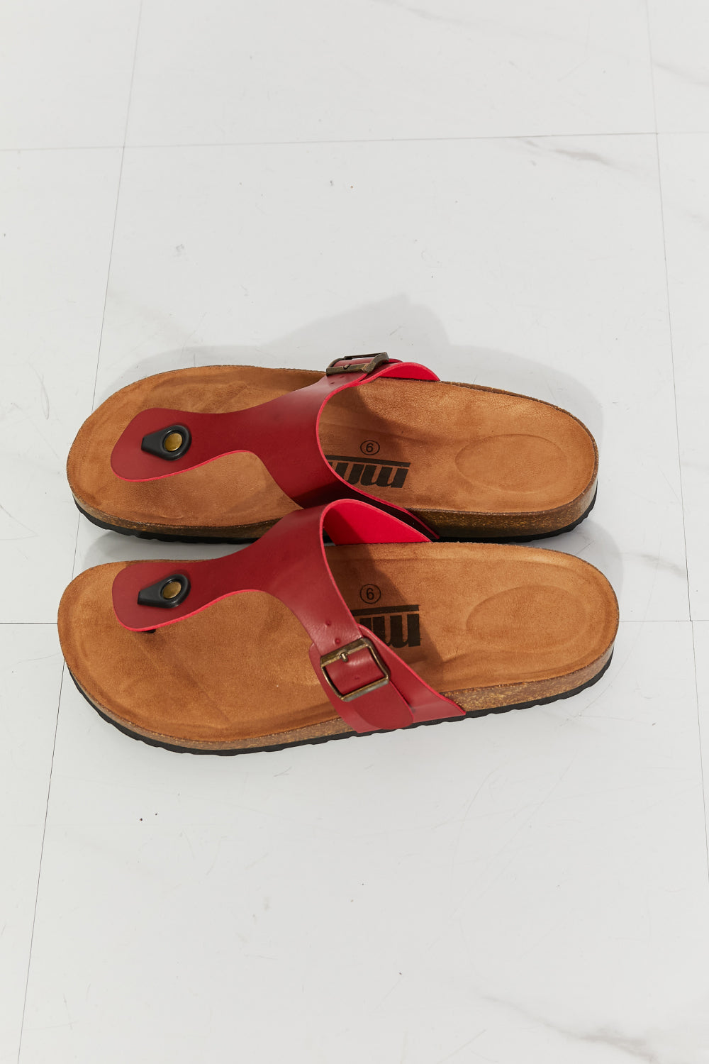 MMShoes Drift Away T-Strap Flip-Flop in Wine-Mope's Closet