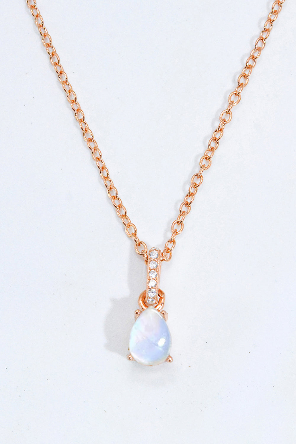 Moonstone Teardrop Pendant Necklace-Mope's Closet