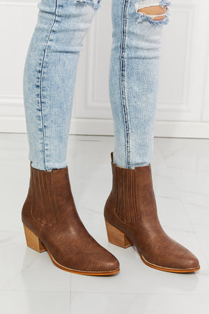 MMShoes Love the Journey Stacked Heel Chelsea Boot in Chestnut-Mope's Closet