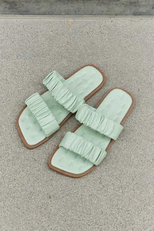 Weeboo Double Strap Scrunch Sandal in Gum Leaf-Mope's Closet