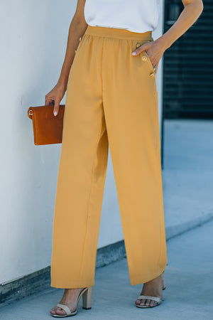 High Waist Wide Leg Pants with Pockets-Mope's Closet