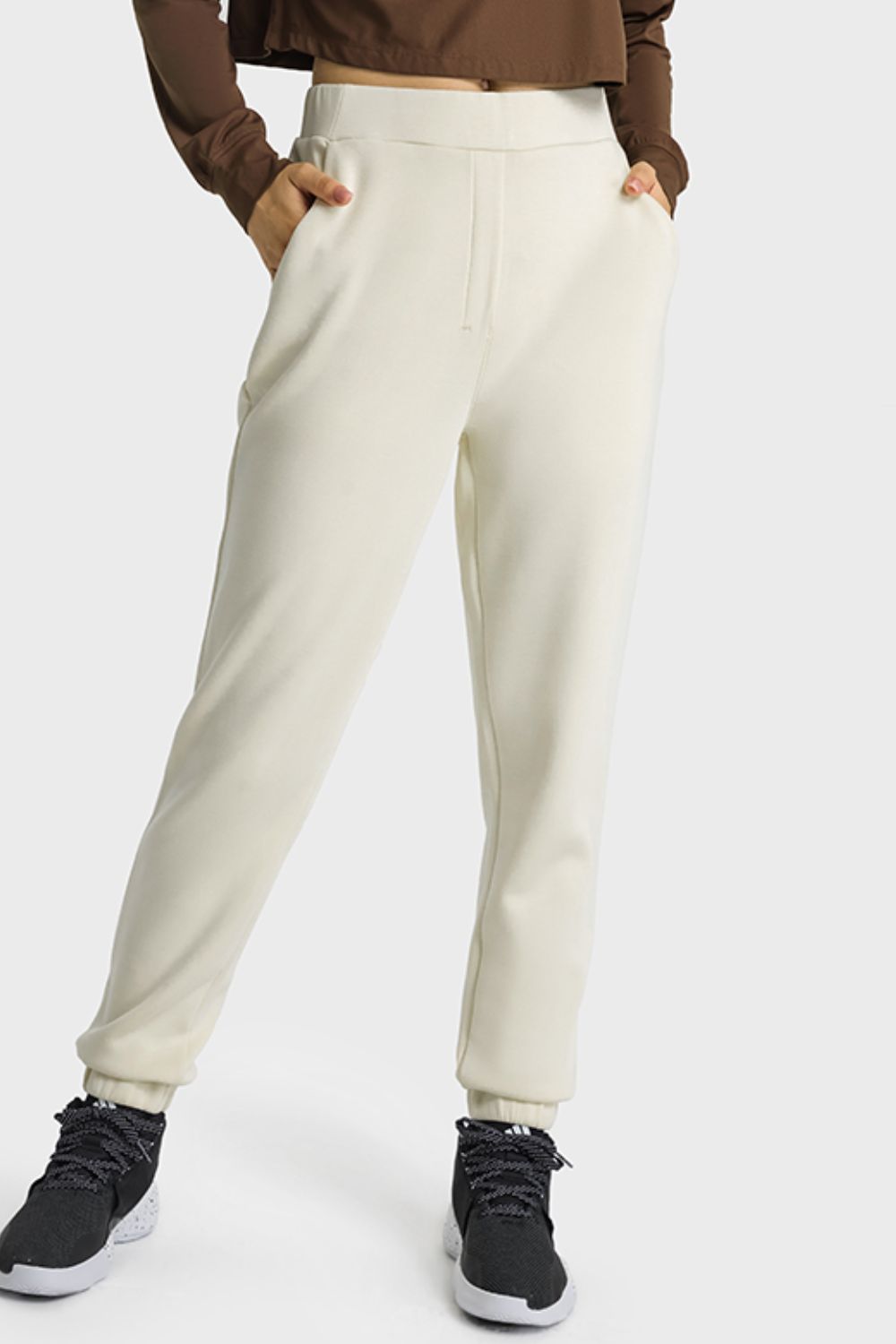 Pull-On Joggers with Side Pockets-Mope's Closet