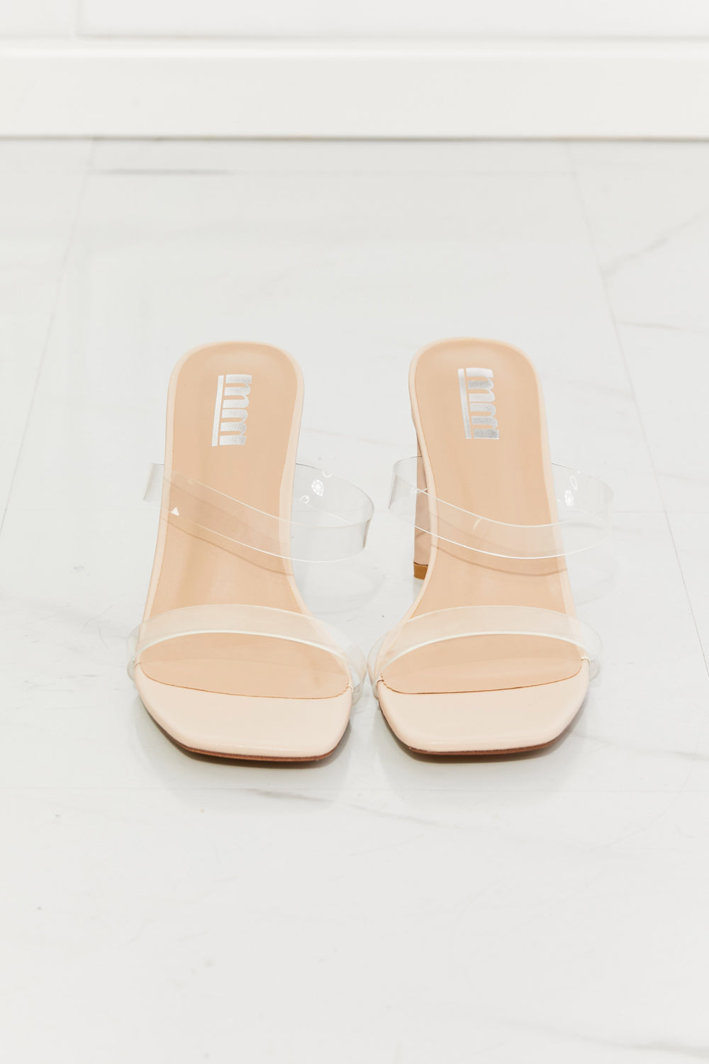 MMShoes Walking On Air Transparent Double Band Heeled Sandal-Mope's Closet