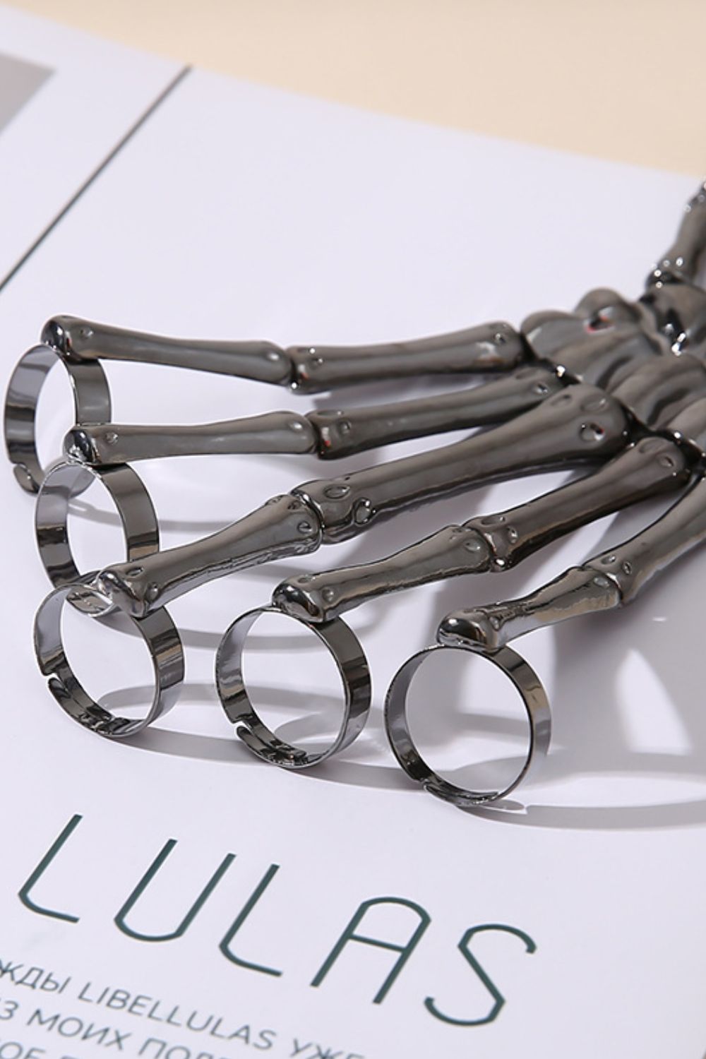 Halloween 2-Pack Skeleton Hand 5-Finger Bracelet and Ring Combo-Mope's Closet