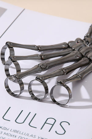 Halloween 2-Pack Skeleton Hand 5-Finger Bracelet and Ring Combo-Mope's Closet