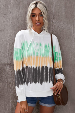 Tie-Dye Drawstring Pullover Hoodie-Mope's Closet