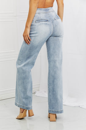 RISEN Full Size Luisa Wide Flare Jeans-Mope's Closet