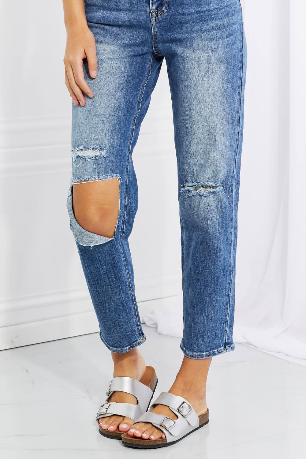 RISEN Full Size Emily High Rise Relaxed Jeans-Mope's Closet