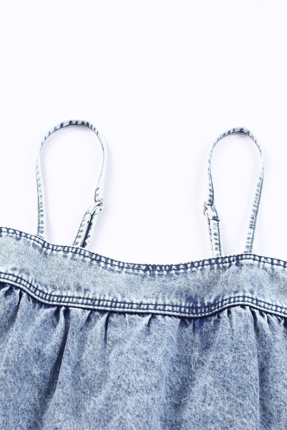 Smocked Adjustable Strap Denim Cami-Mope's Closet