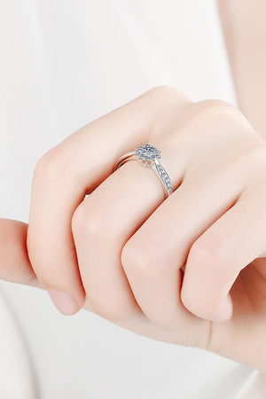 Moissanite Rhodium-Plated Snowflake Ring-Mope's Closet
