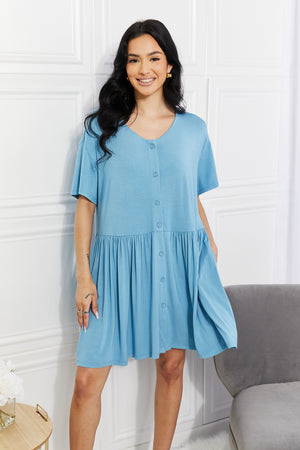 Yelete Full Size Oh Sweet Spring Button Up Flare Dress-Mope's Closet