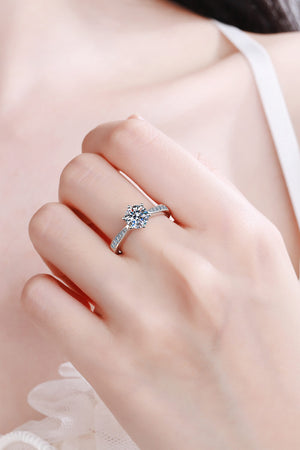 925 Sterling Silver Moissanite Adjustable Ring-Mope's Closet