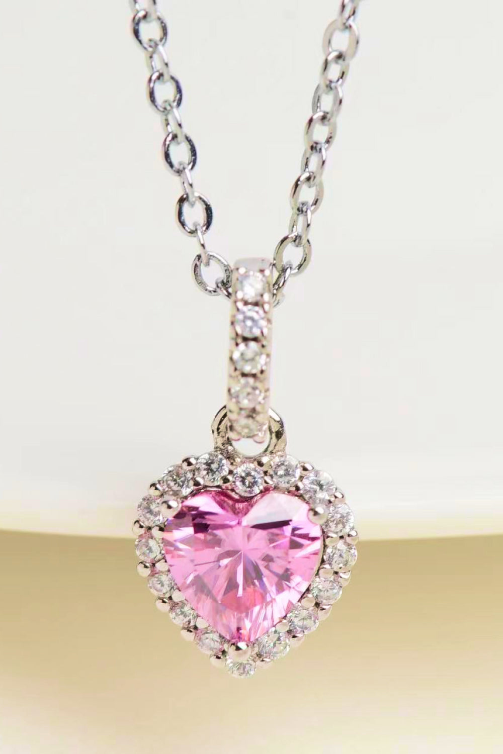 1 Carat Moissanite Heart Pendant Necklace-Mope's Closet