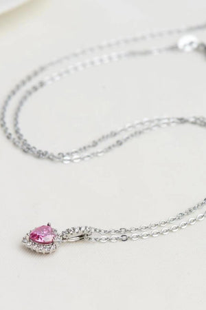 1 Carat Moissanite Heart Pendant Necklace-Mope's Closet