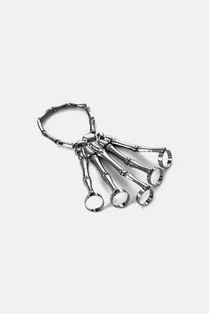 Halloween 2-Pack Skeleton Hand 5-Finger Bracelet and Ring Combo-Mope's Closet