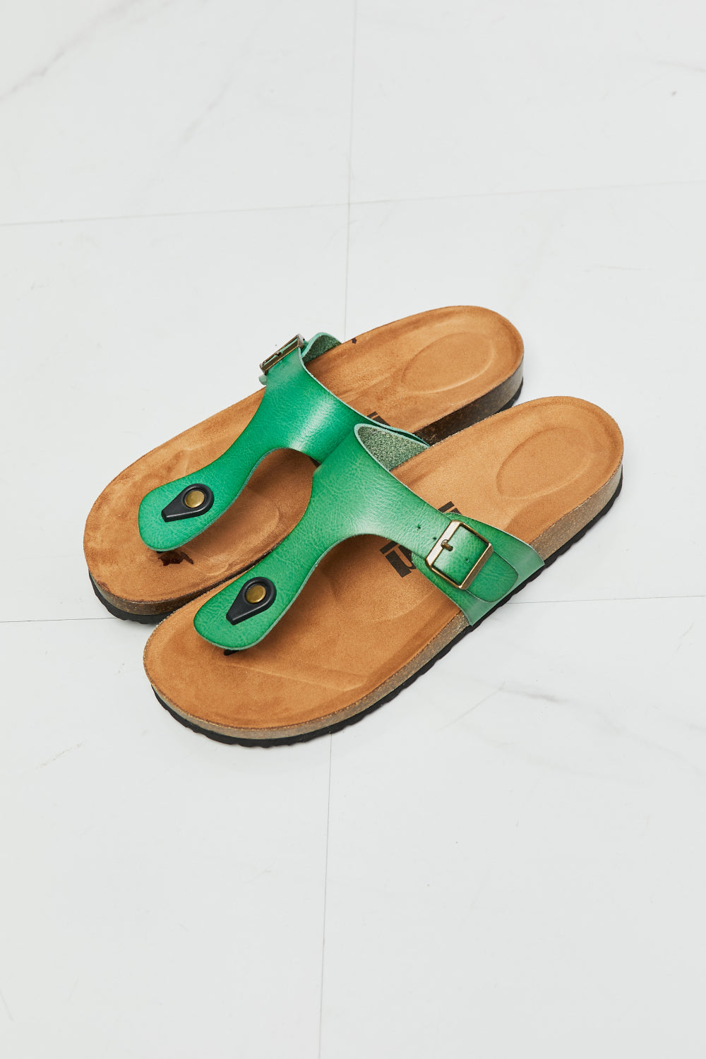 MMShoes Drift Away T-Strap Flip-Flop in Green-Mope's Closet