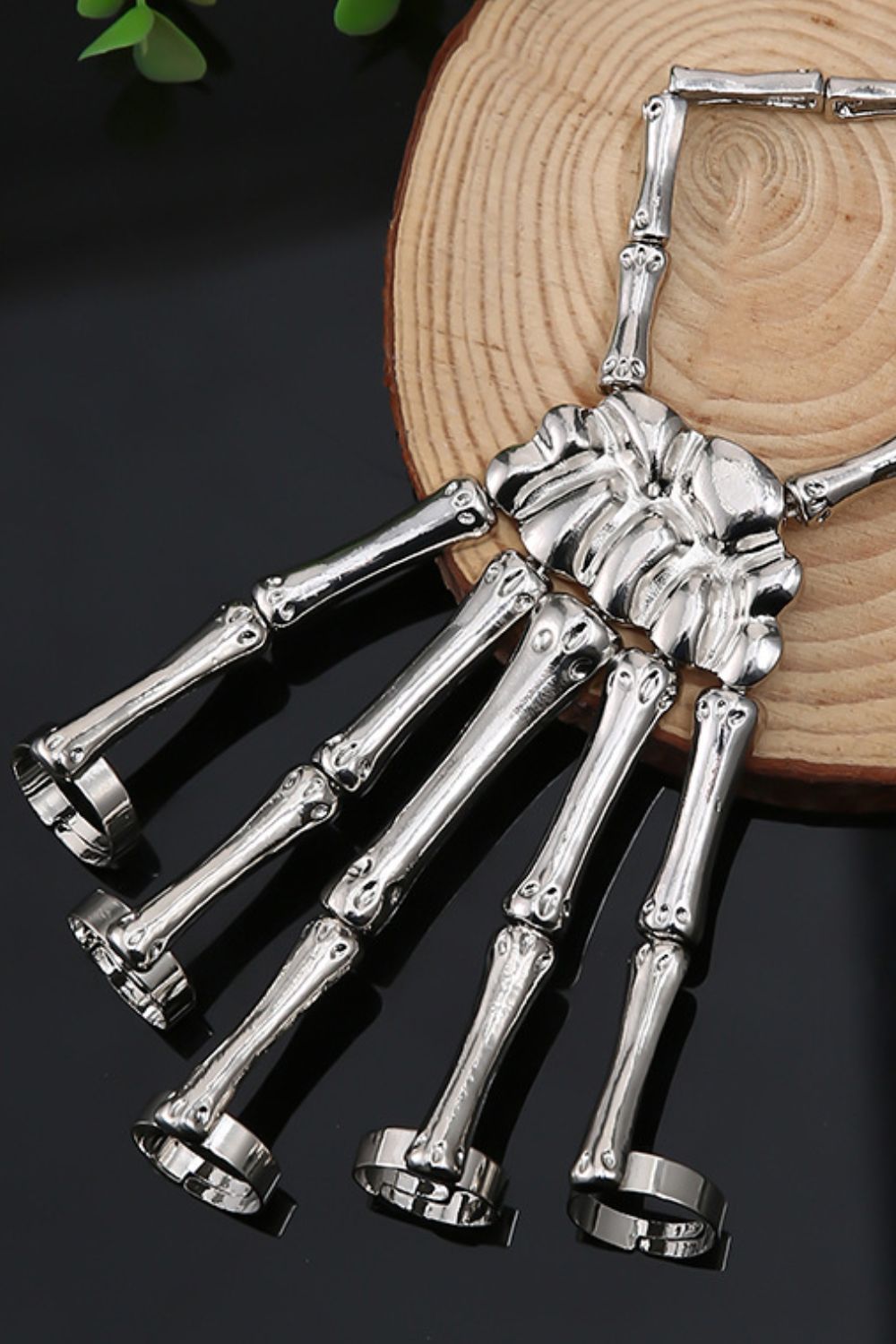 Halloween 2-Pack Skeleton Hand 5-Finger Bracelet and Ring Combo-Mope's Closet